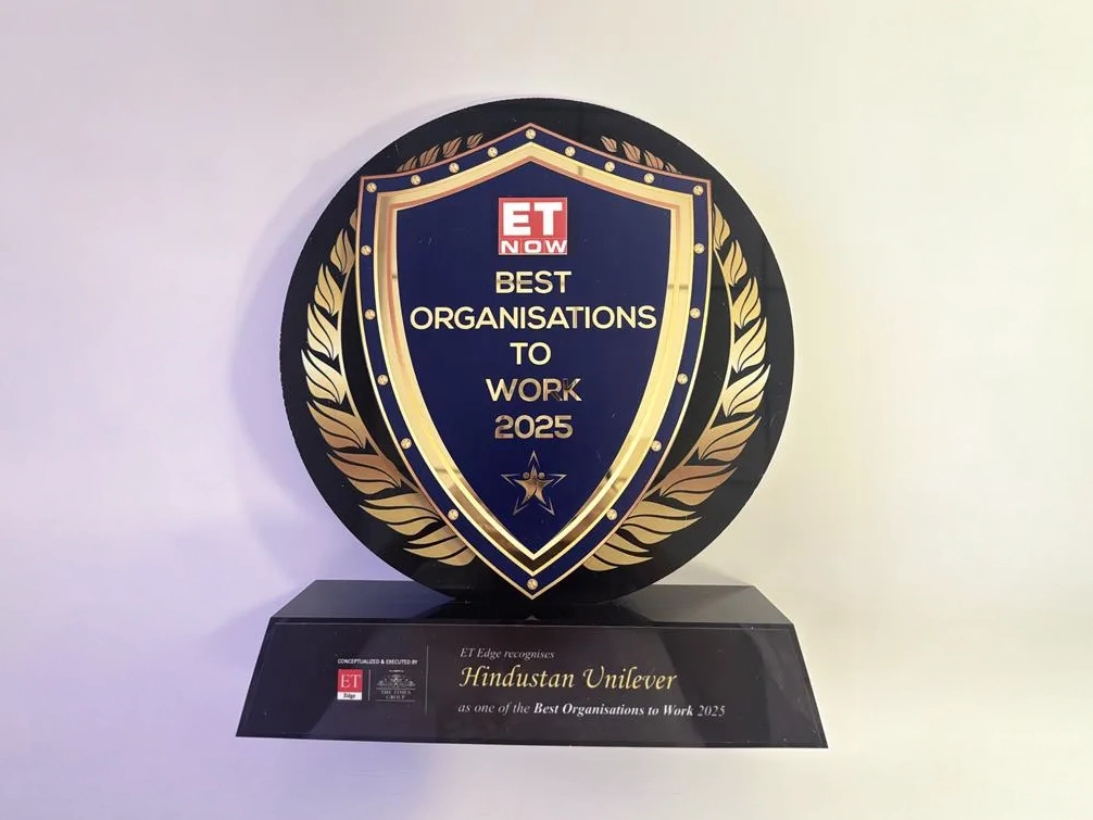 Black and gold E T Now award shield.