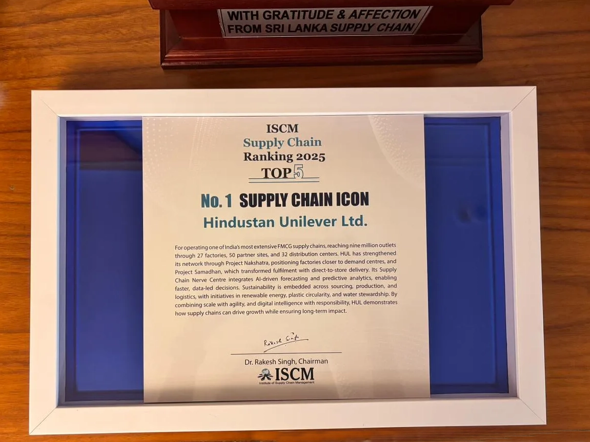 Framed certificate for Supply Chain Icon by I S C M.