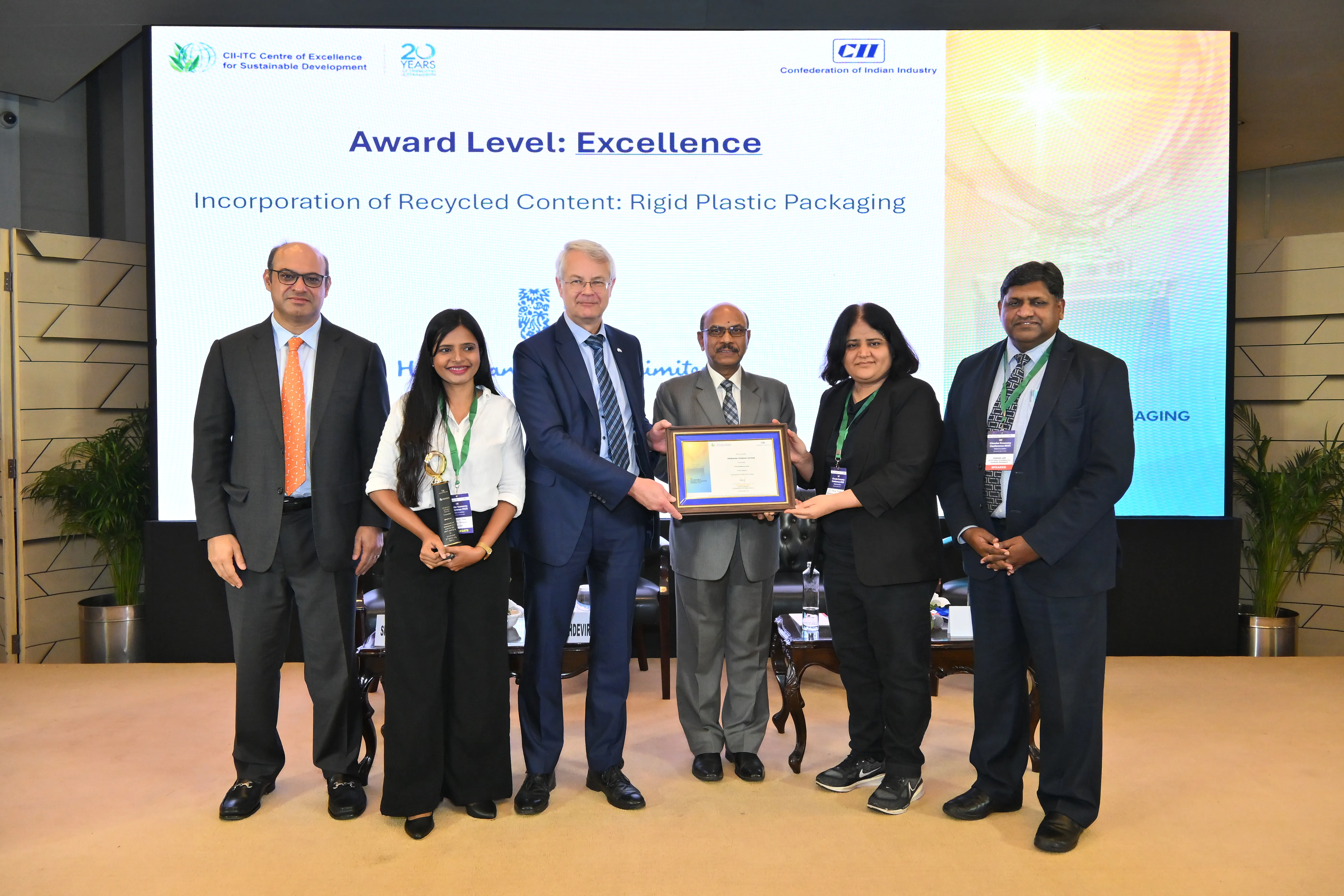 Leadership receiving Excellence Award Level: Incorporation of Recycled Content: Rigid Plastic Packaging