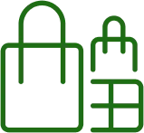 Purpose-led brands shopping product bag icon