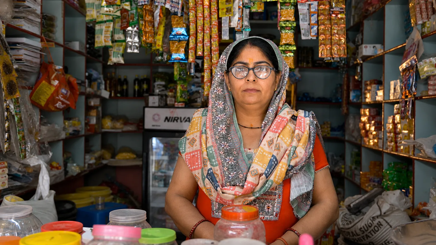 Small business traditional local retail distributor woman entrepreneur shopkeeper store